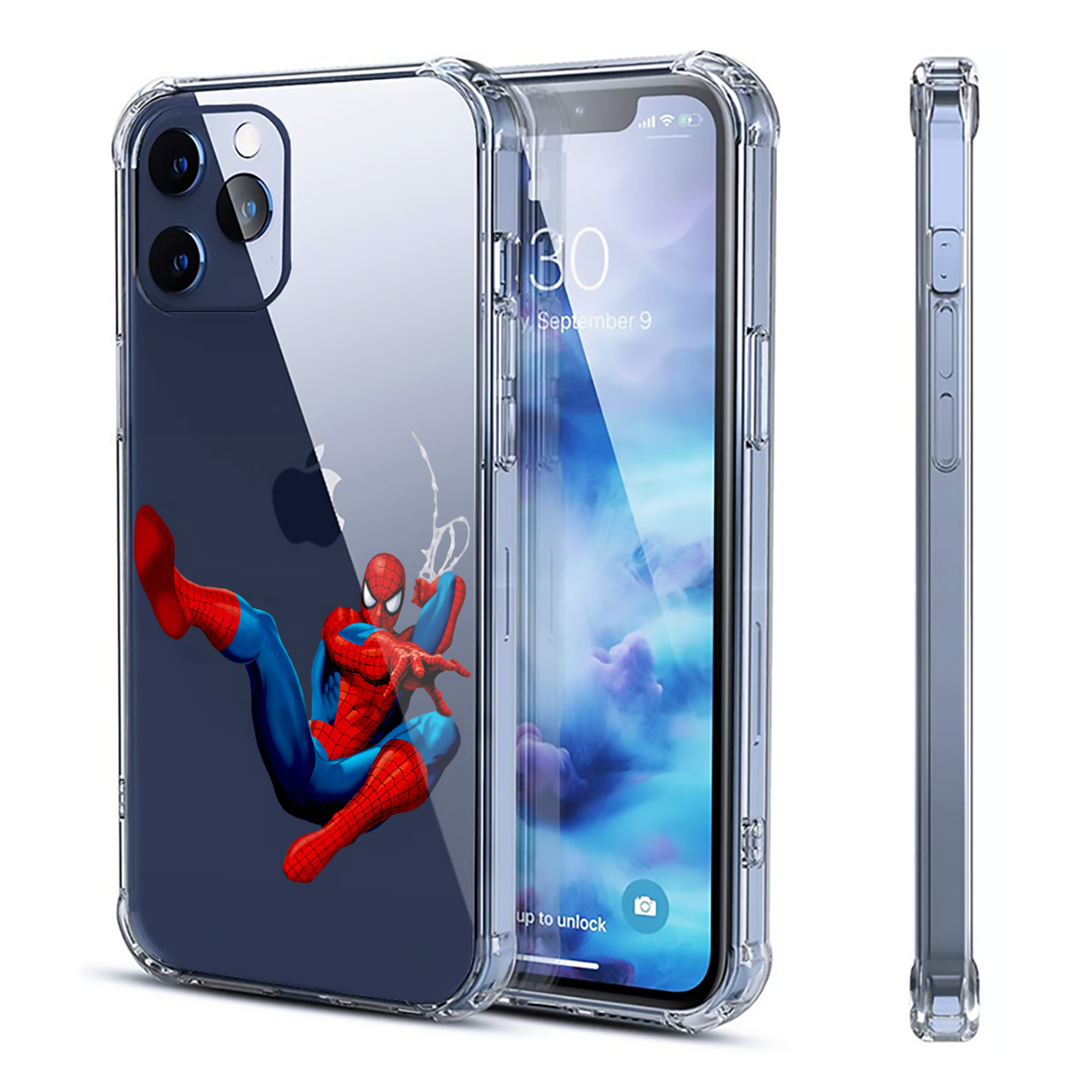 （画像用） Spider Man スパイダーマン 【iPhone 12シリーズ対応】透明スマホケース（クリアソフトケース）